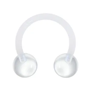 14 Gauge 3/8 Bioplast Cool Clear Horseshoe Circular Barbell