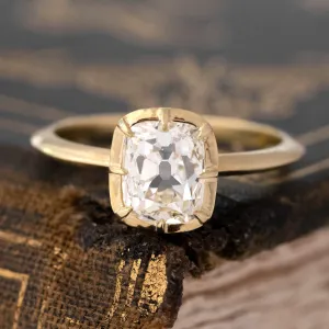 1.53ct Old Mine Cut Diamond Collet Solitaire, GIA N SI1