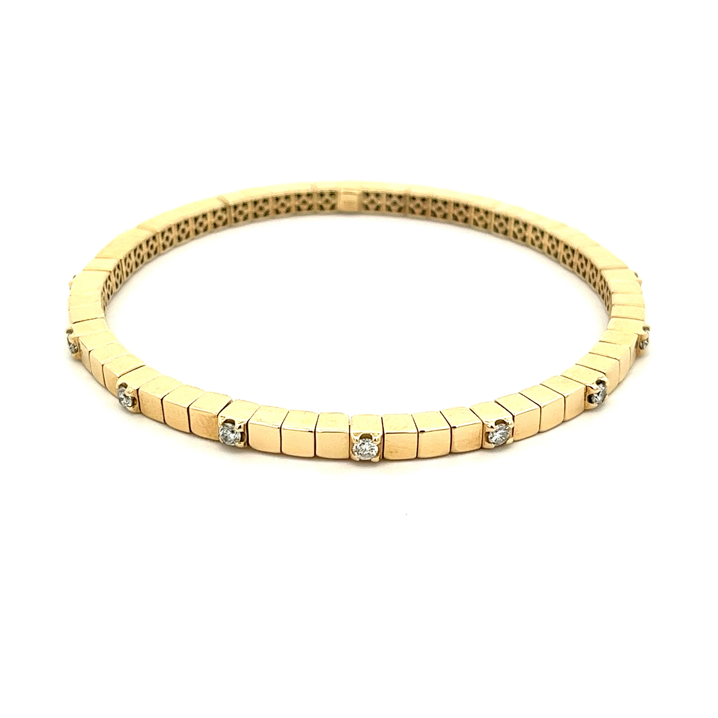 18k Gold Diamond Stretch Bracelet