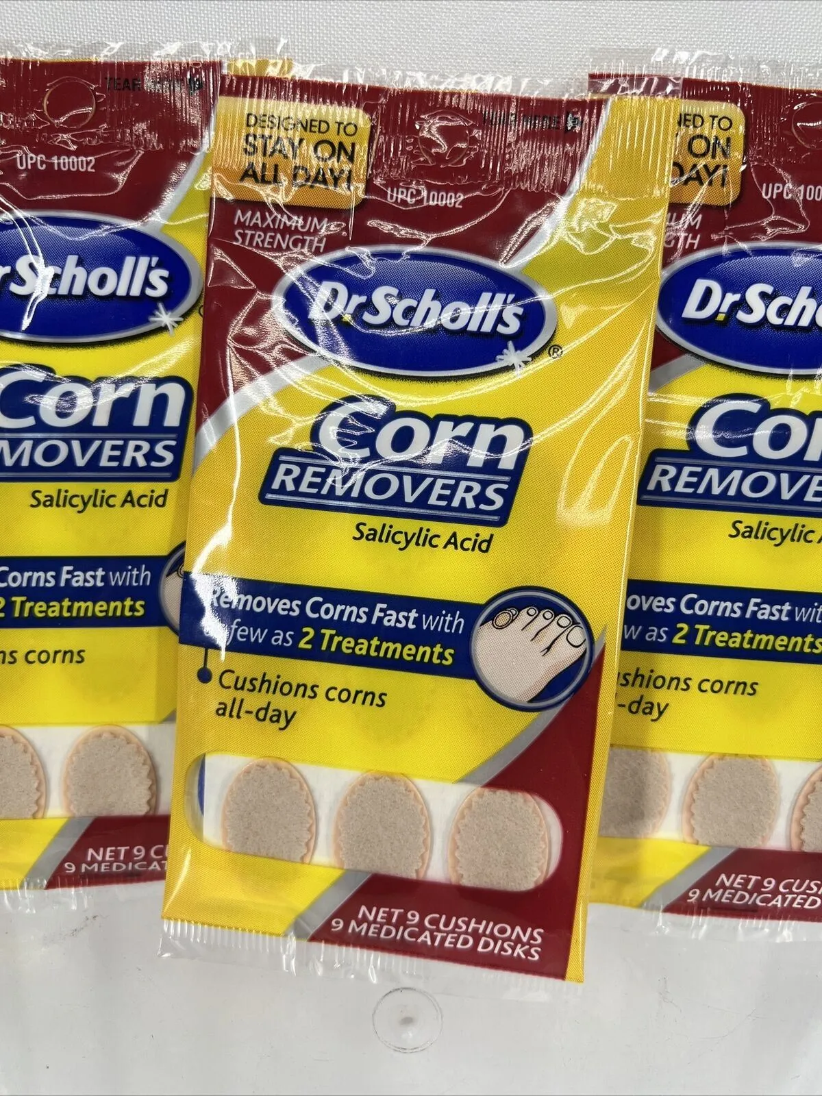 (3) Dr. Scholl's Corn Remover Cushions All Day  6 Pack Thin & Flexible