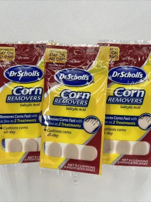 (3) Dr. Scholl's Corn Remover Cushions All Day  6 Pack Thin & Flexible