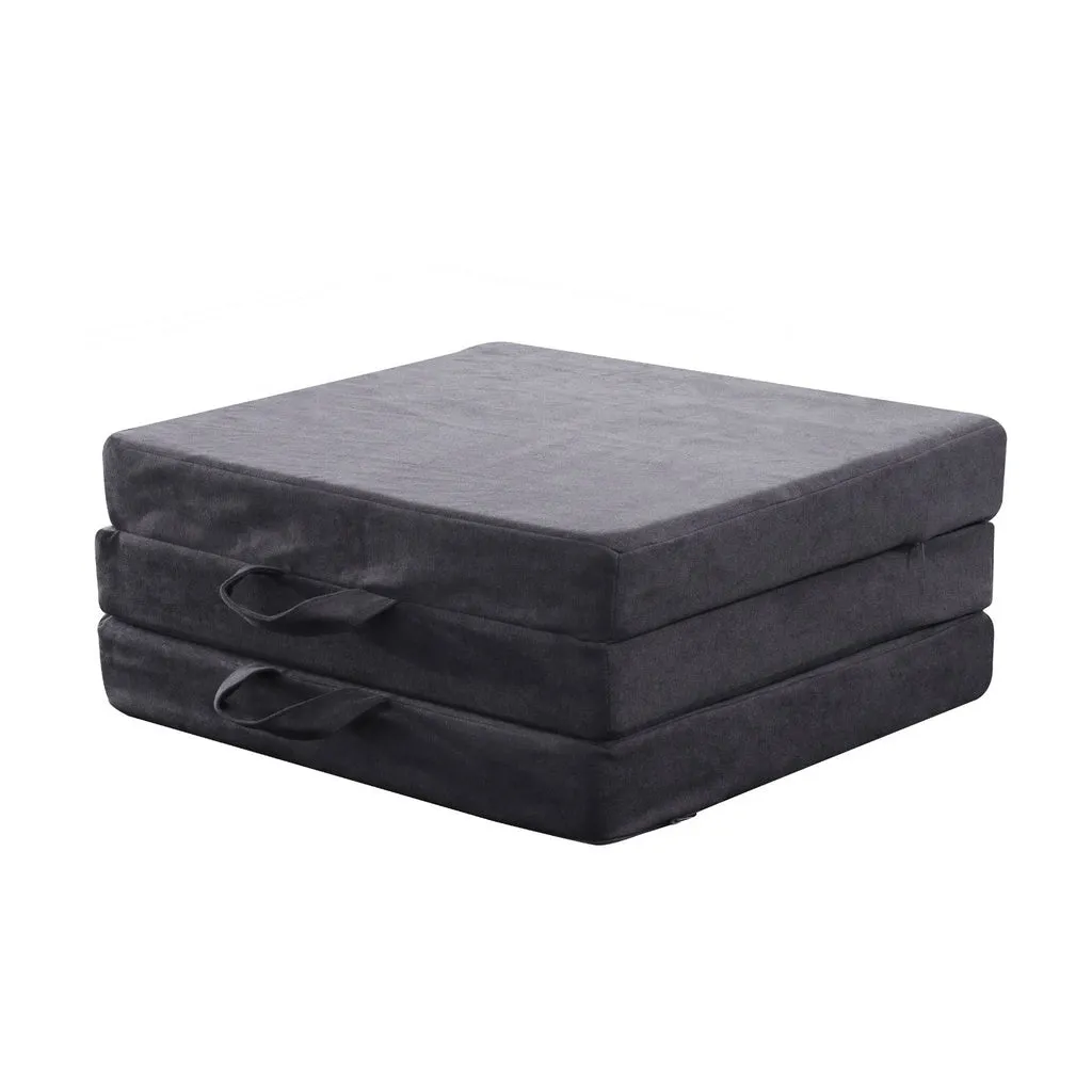 3 Fold Folding Mattress Single Light Grey