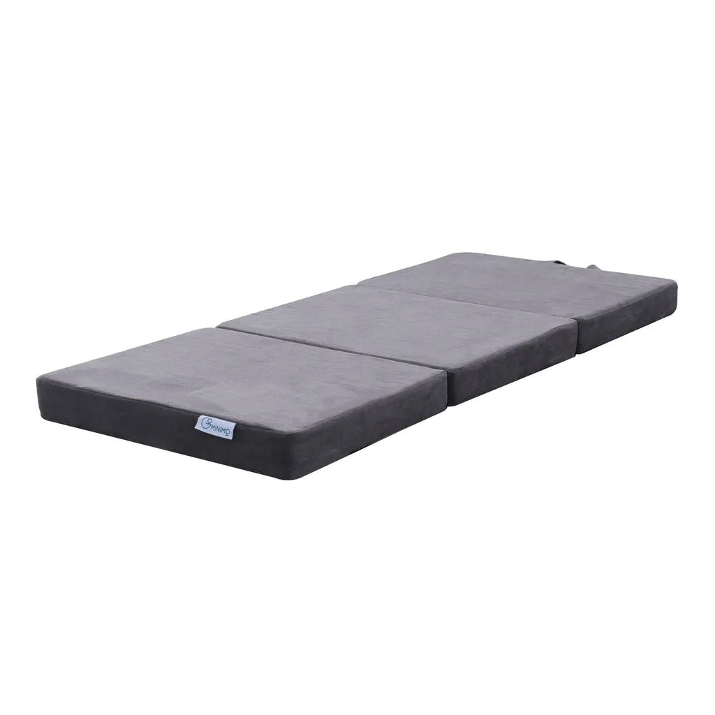 3 Fold Folding Mattress Single Light Grey