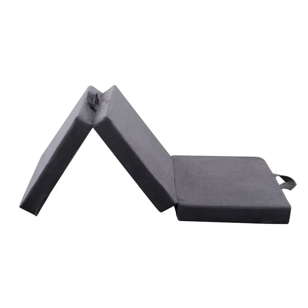 3 Fold Folding Mattress Single Light Grey