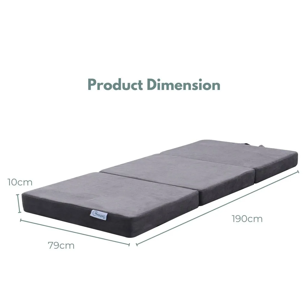 3 Fold Folding Mattress Single Light Grey