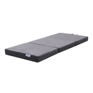 3 Fold Folding Mattress Single Light Grey