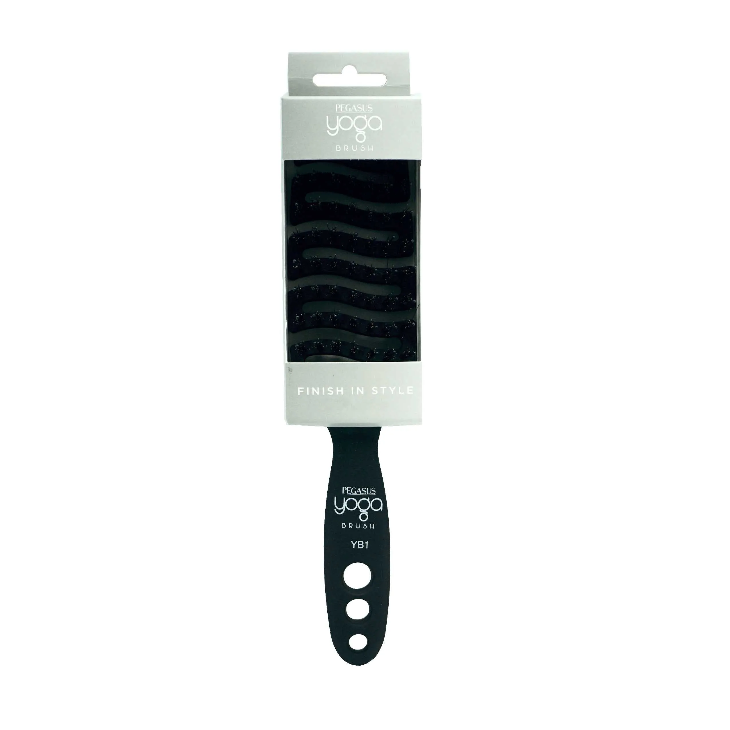 9in Flexible Vented Brush, Pegasus YB1 - Yoga Brush with Nylon and Boar Bristles