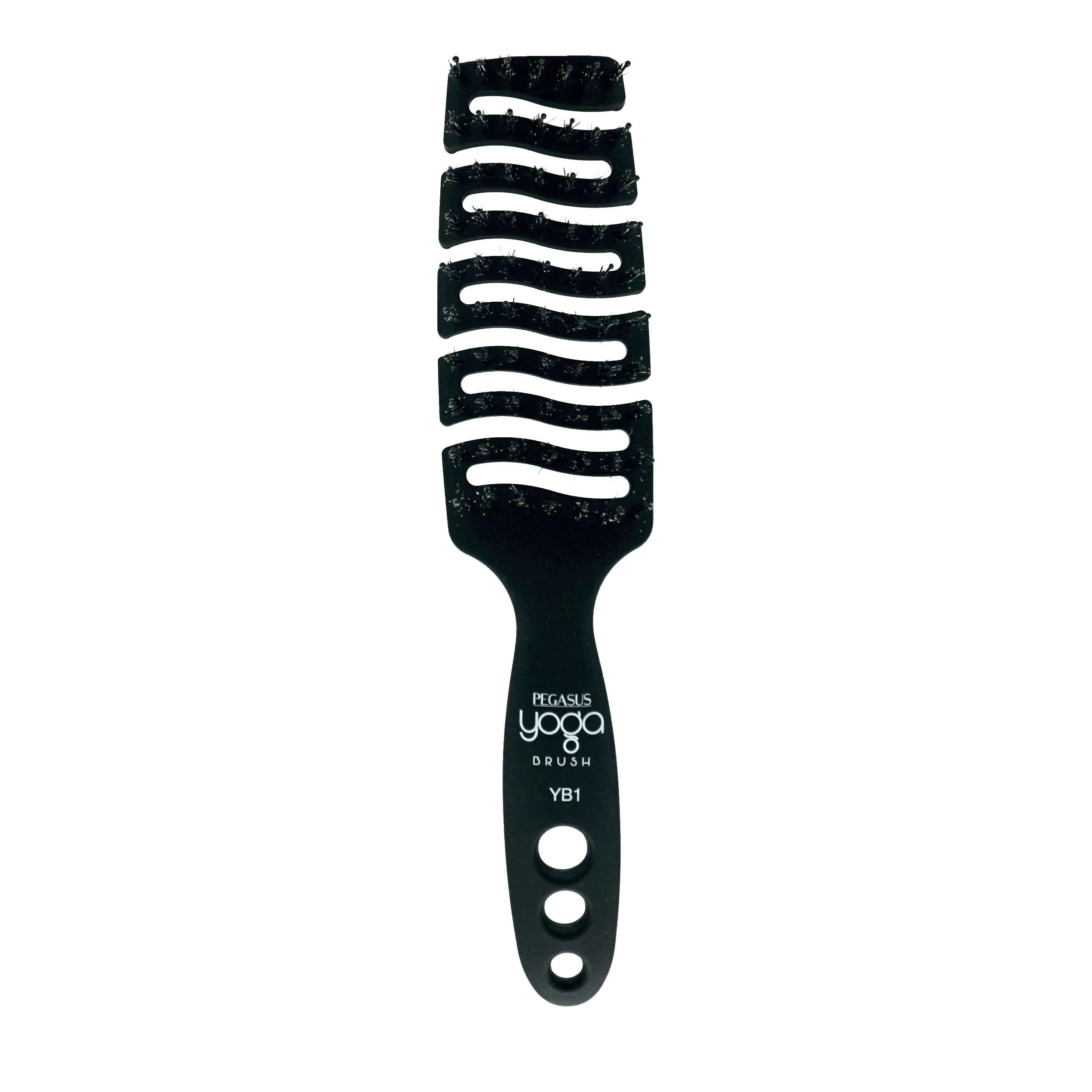 9in Flexible Vented Brush, Pegasus YB1 - Yoga Brush with Nylon and Boar Bristles