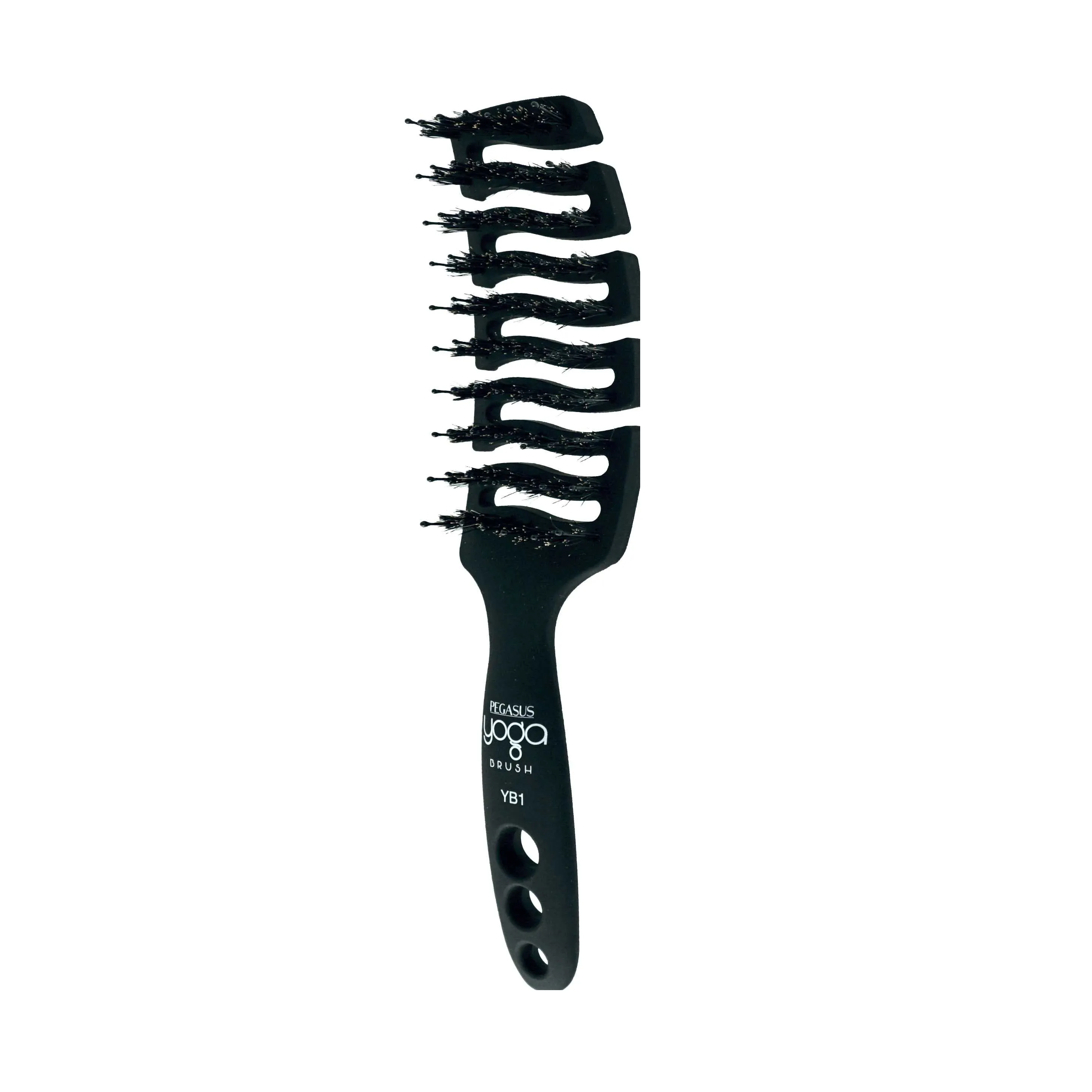 9in Flexible Vented Brush, Pegasus YB1 - Yoga Brush with Nylon and Boar Bristles