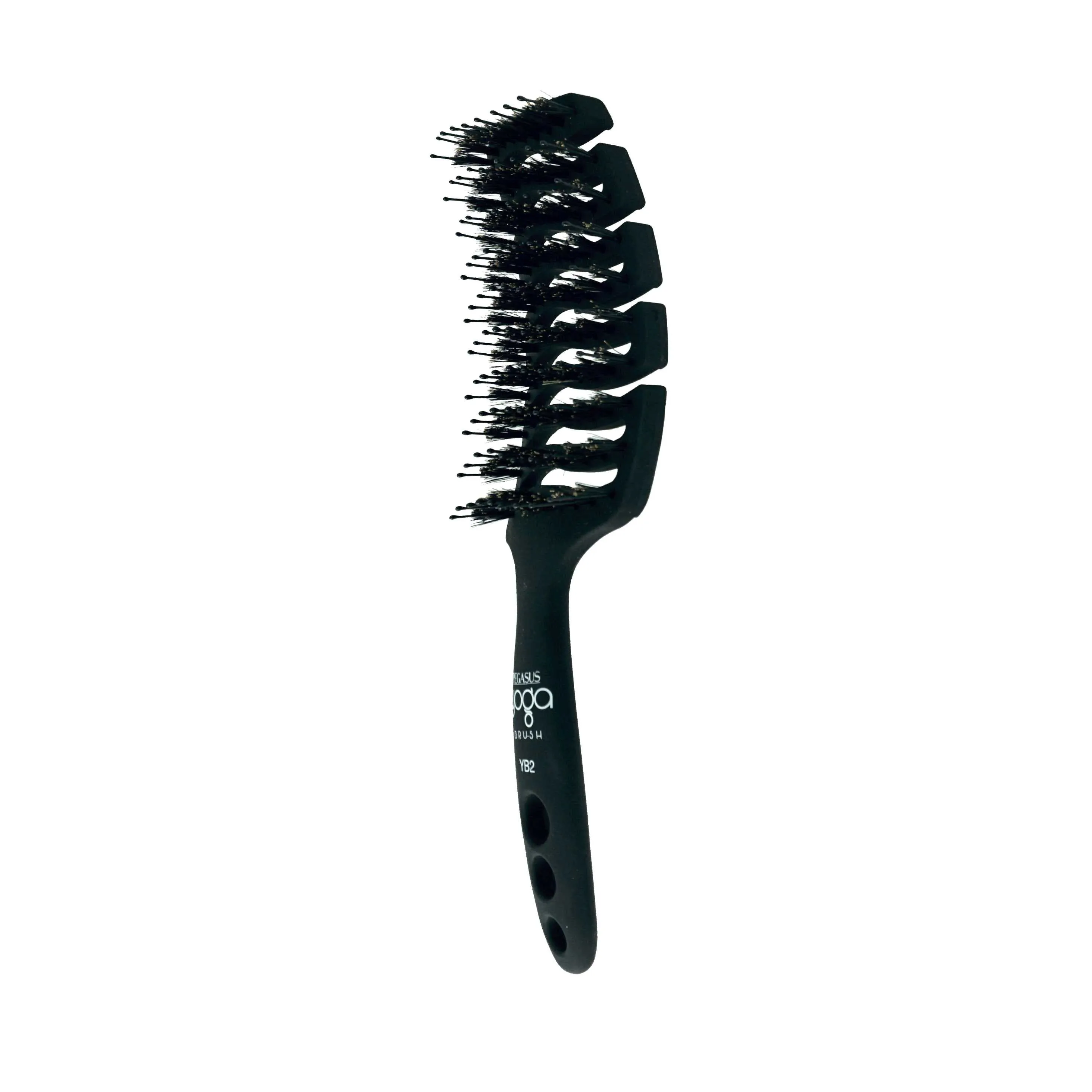 9in Flexible Vented Brush, Pegasus YB2 - Yoga Brush with Nylon and Boar Bristles