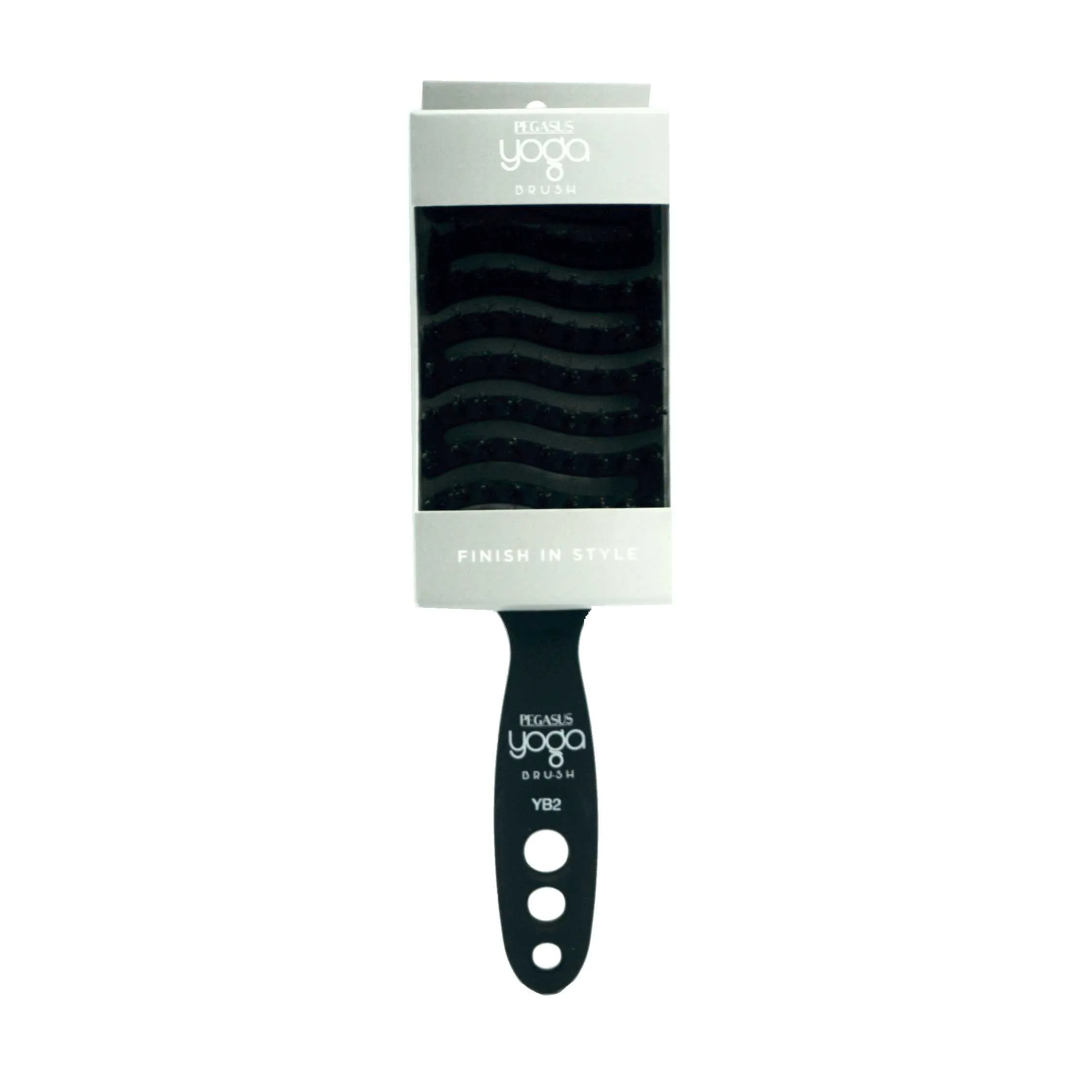 9in Flexible Vented Brush, Pegasus YB2 - Yoga Brush with Nylon and Boar Bristles