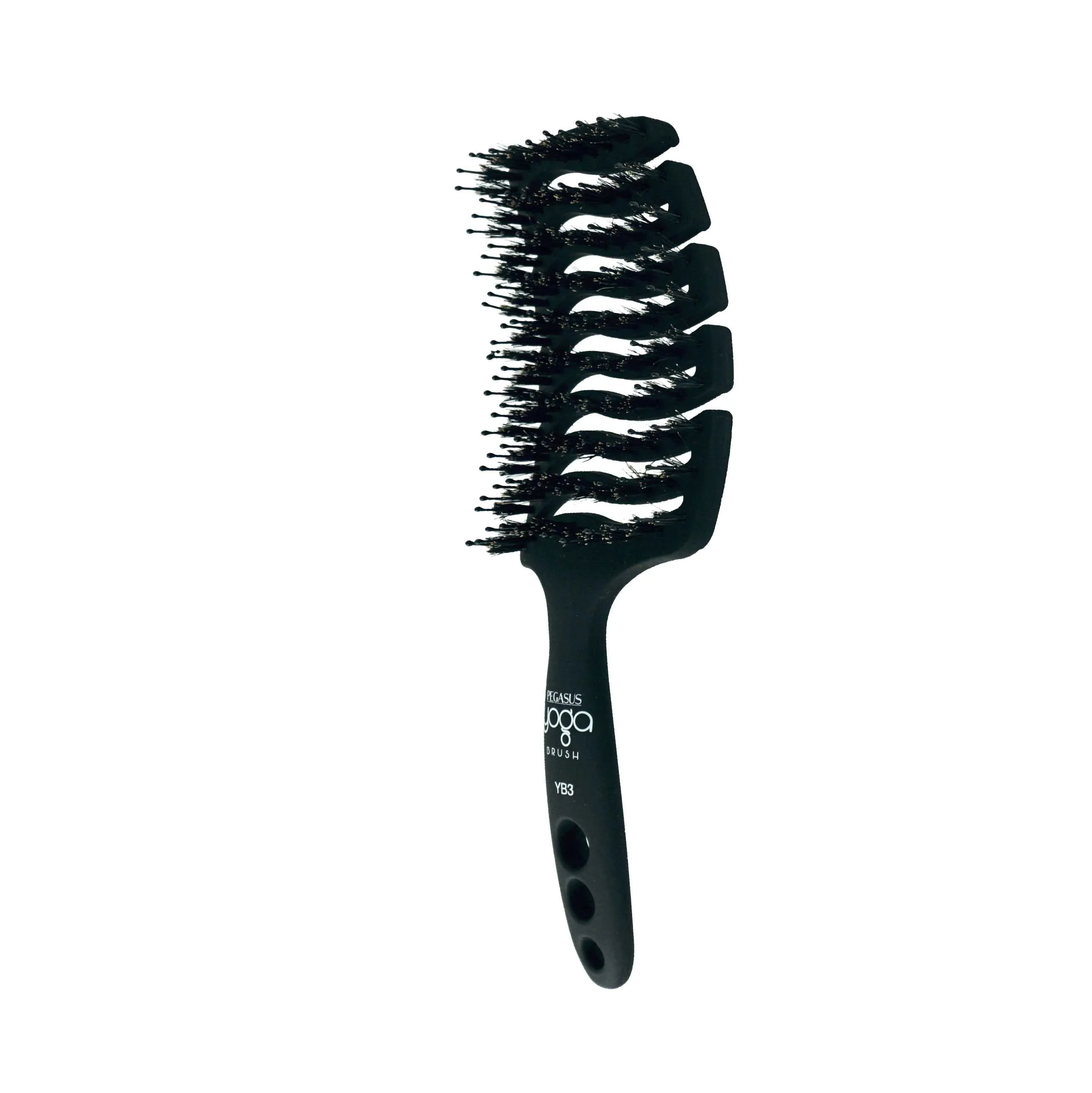 9in Flexible Vented Brush, Pegasus YB3 - Yoga Brush with Nylon and Boar Bristles