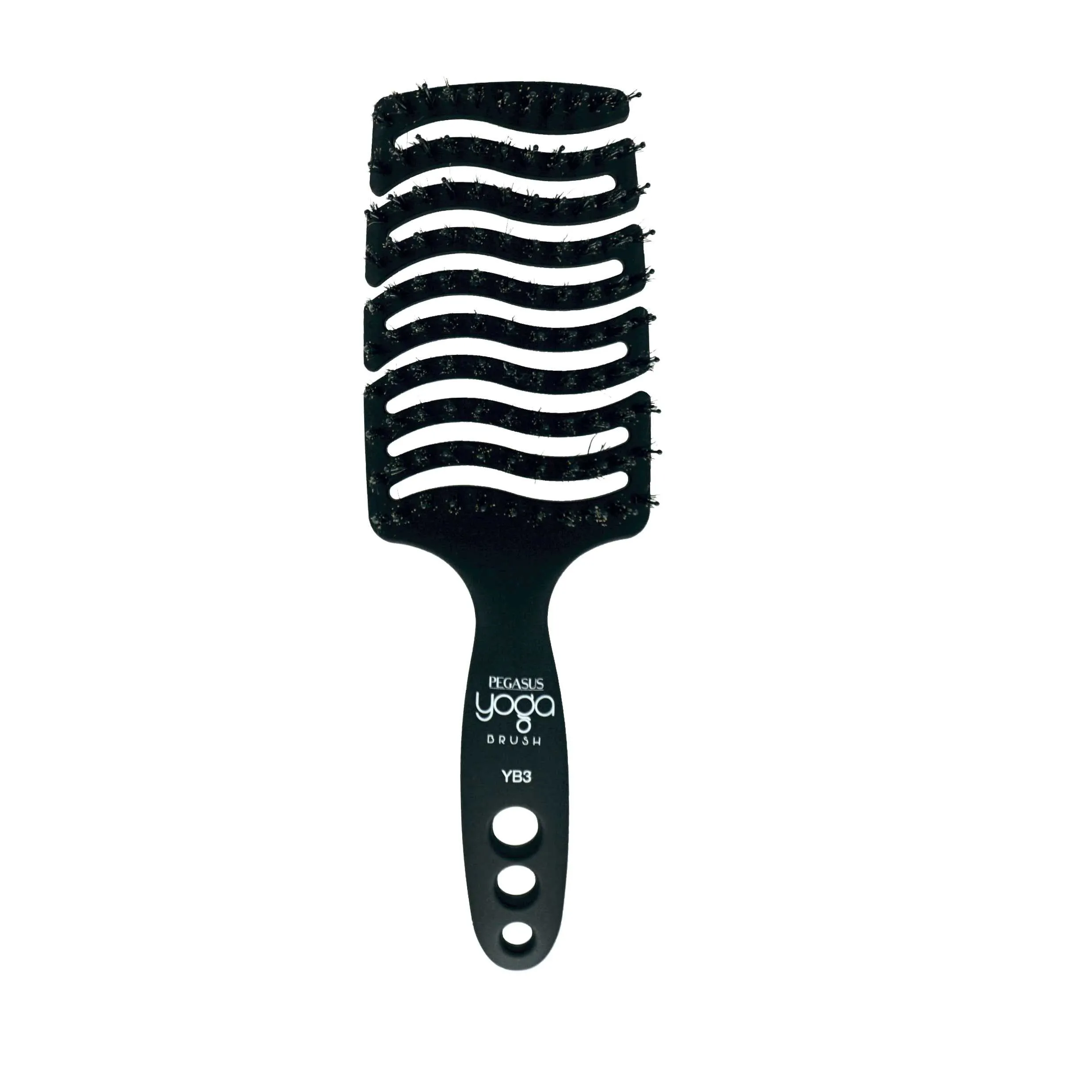 9in Flexible Vented Brush, Pegasus YB3 - Yoga Brush with Nylon and Boar Bristles