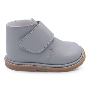 'Andre' Boys Light Grey Leather Velcro Boots