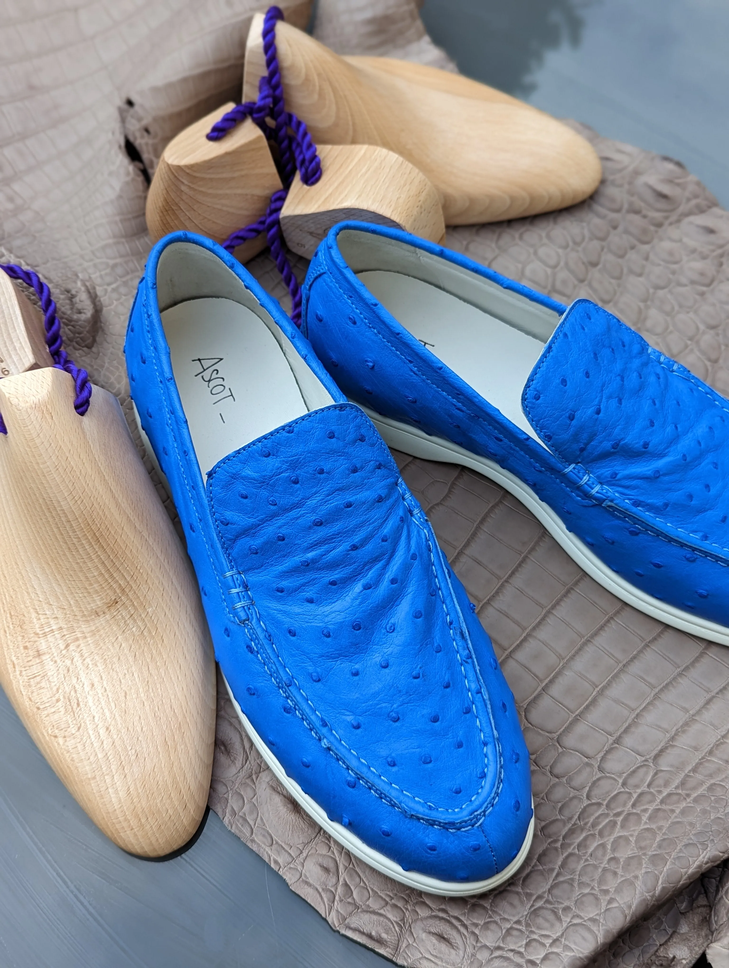 Ascot Cannes - Light Blue Ostrich