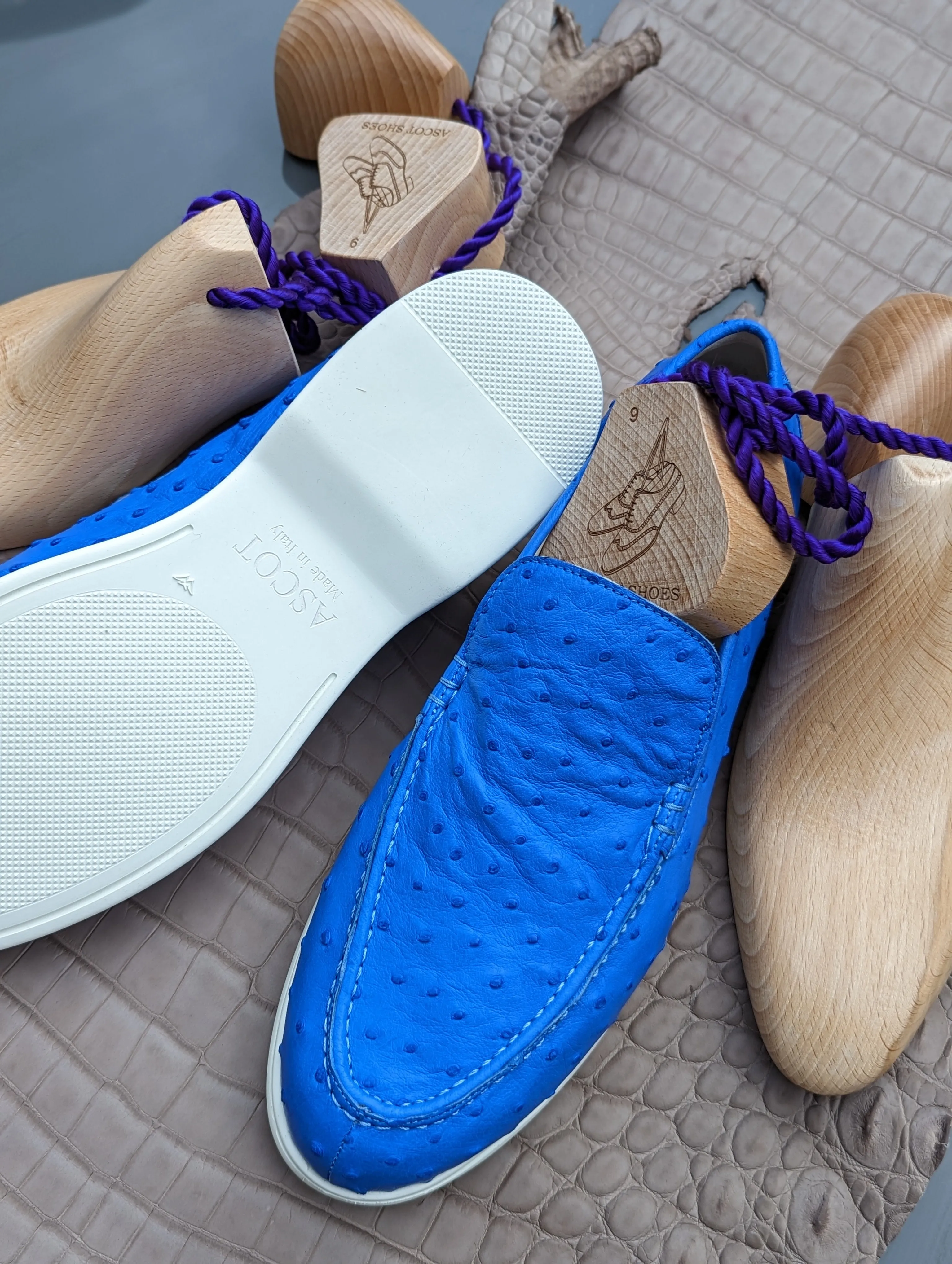 Ascot Cannes - Light Blue Ostrich