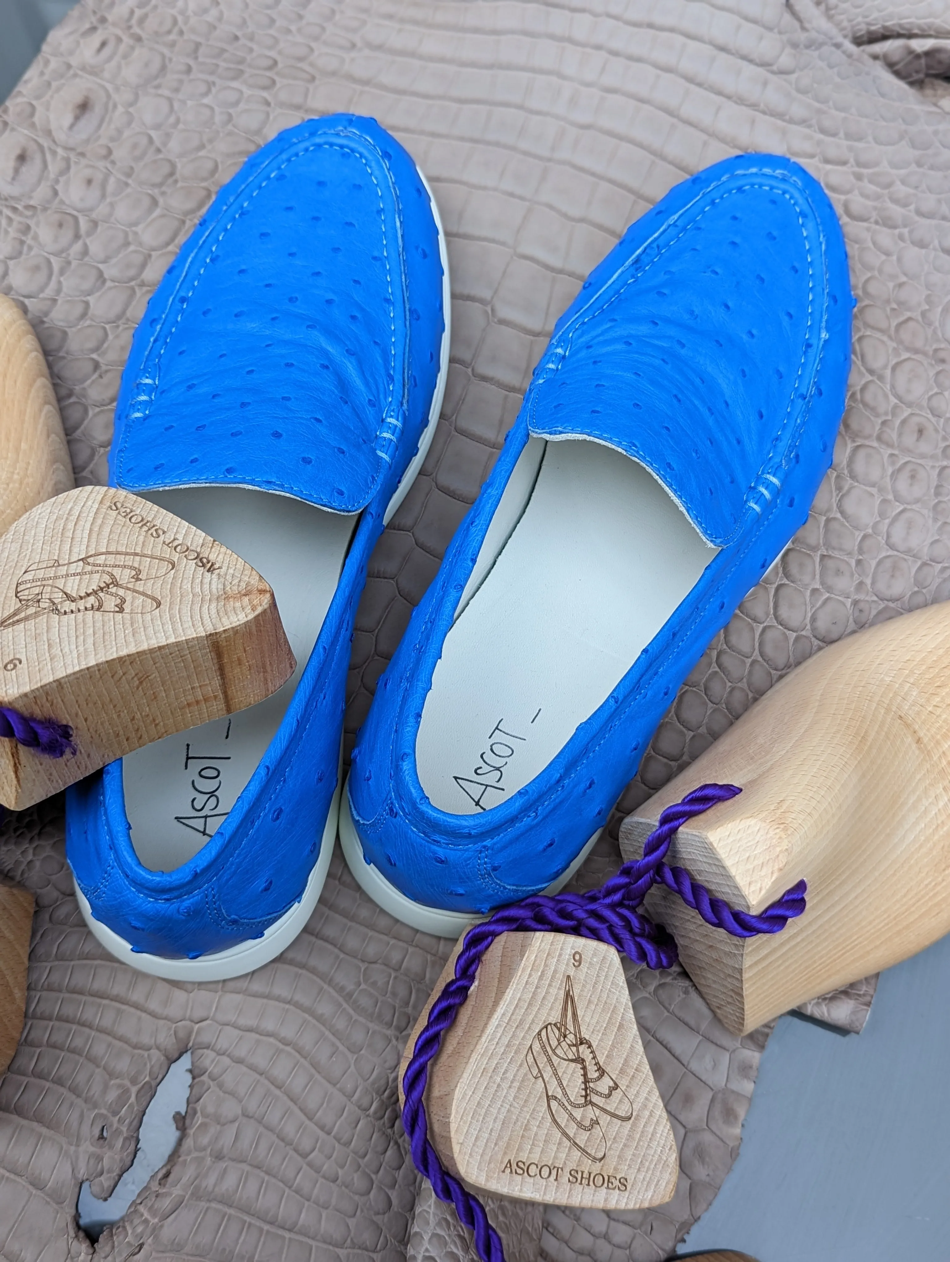 Ascot Cannes - Light Blue Ostrich