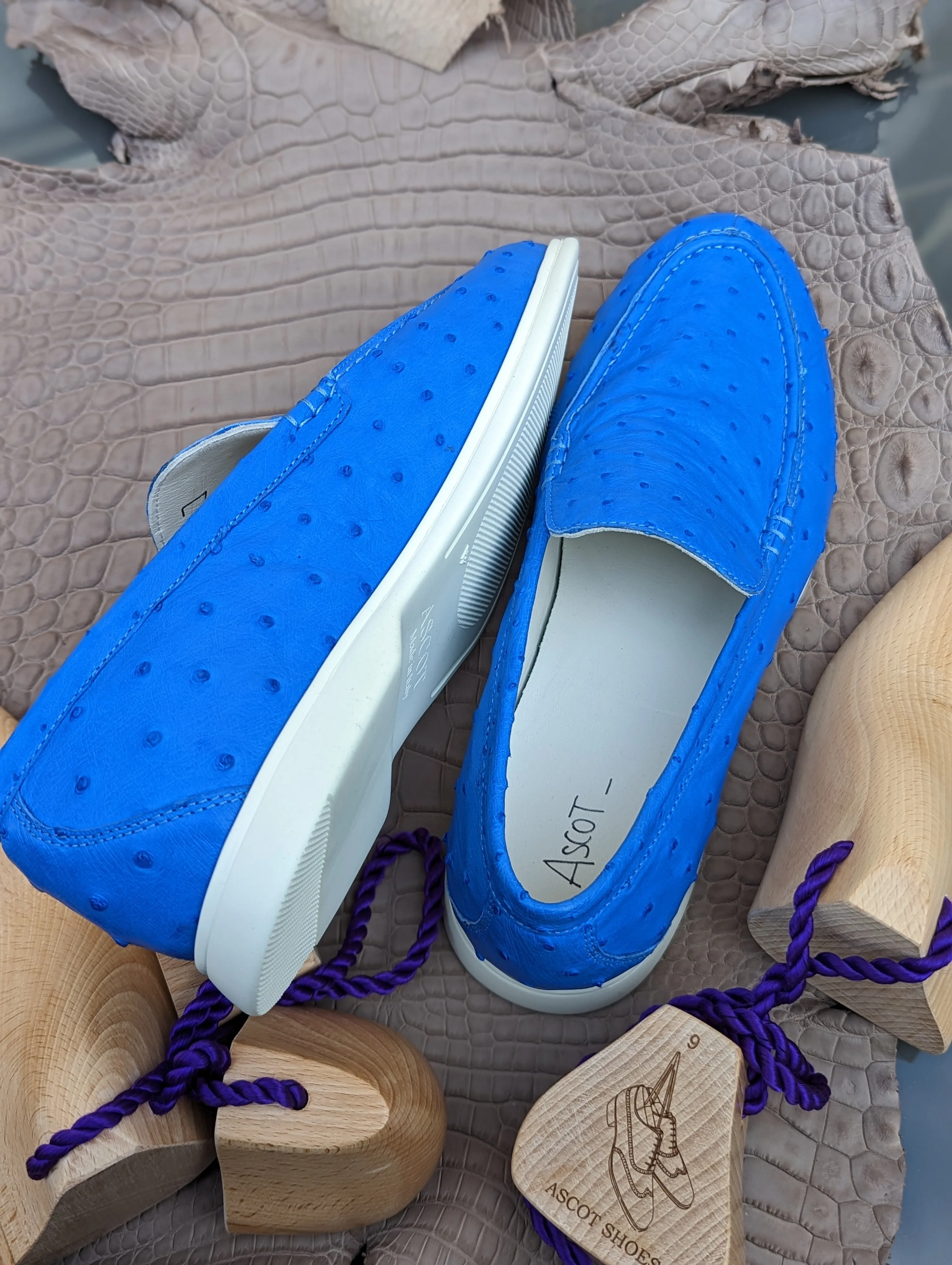 Ascot Cannes - Light Blue Ostrich