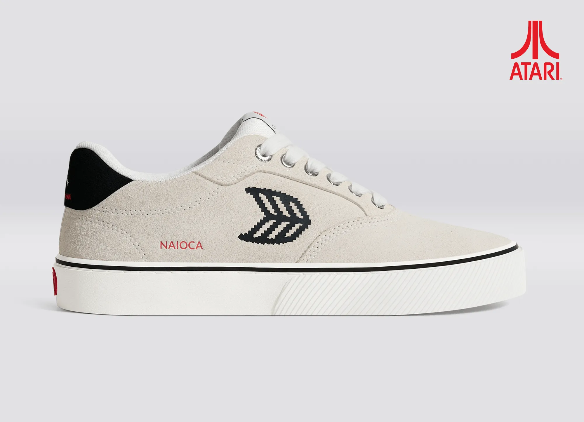 ATARI NAIOCA Smoke White Suede Black Logo Sneaker Women