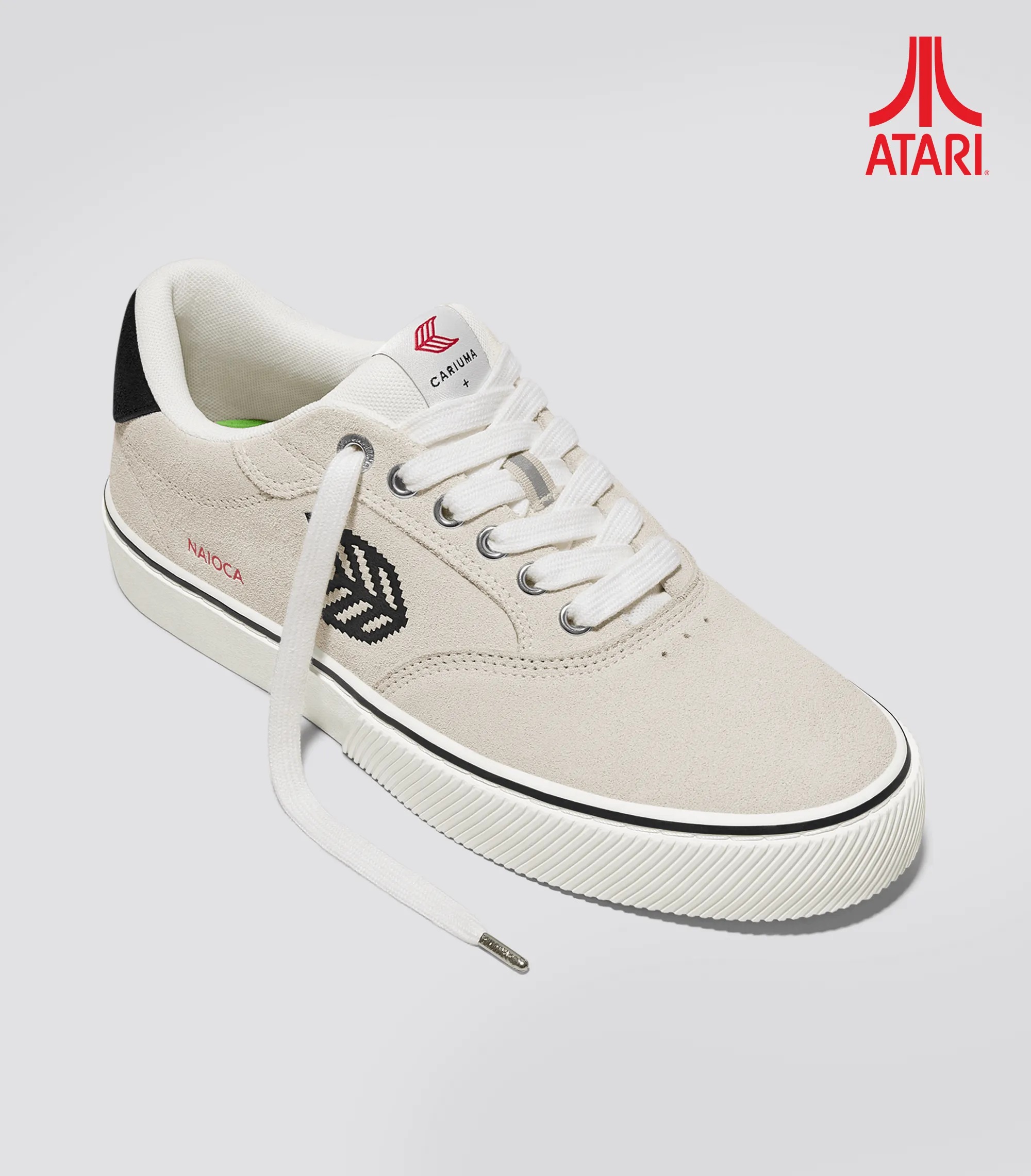 ATARI NAIOCA Smoke White Suede Black Logo Sneaker Women