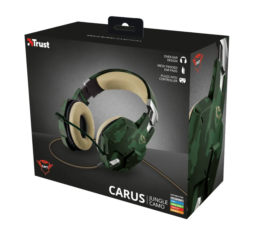 Audífonos Gamer Trust  Carus Jungle Cameo GXT322c (22865) Multiplataforma