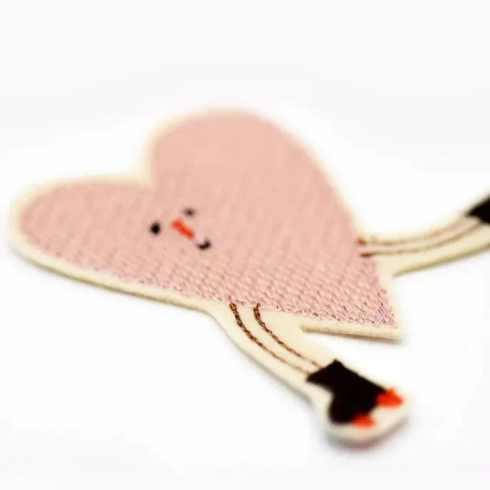 Bügelpatch "Rollschuh Herz rosa"