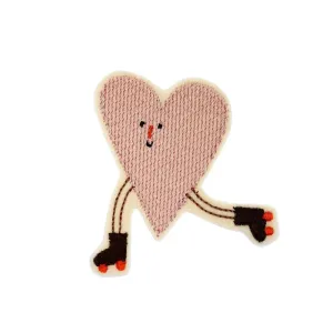Bügelpatch "Rollschuh Herz rosa"