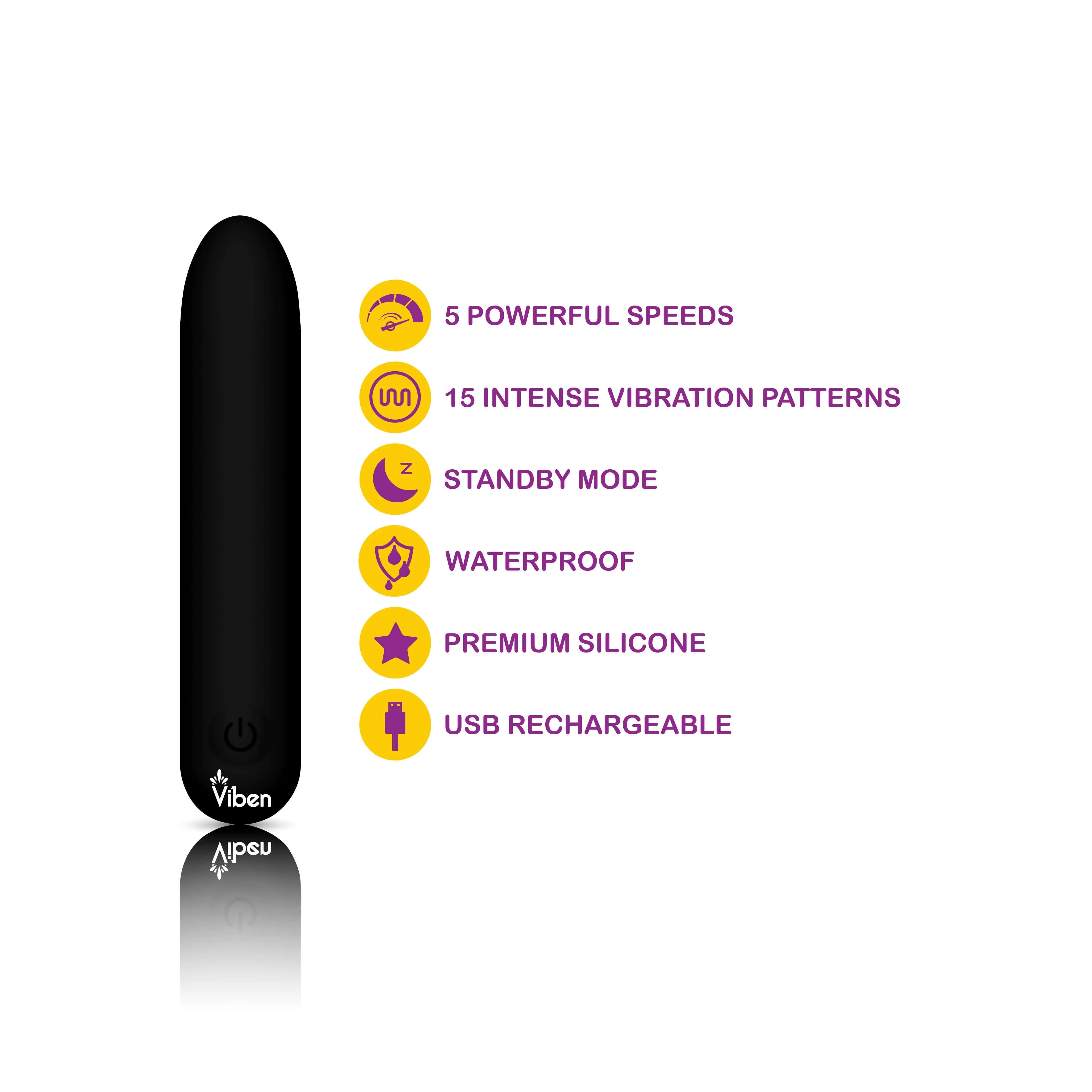 Bombshell Bullet Vibrator - Black - Mighty Bullet
