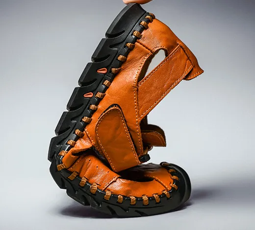 Breathable Large Size Soft Leather Sandals Men's Trendy Sandals Men