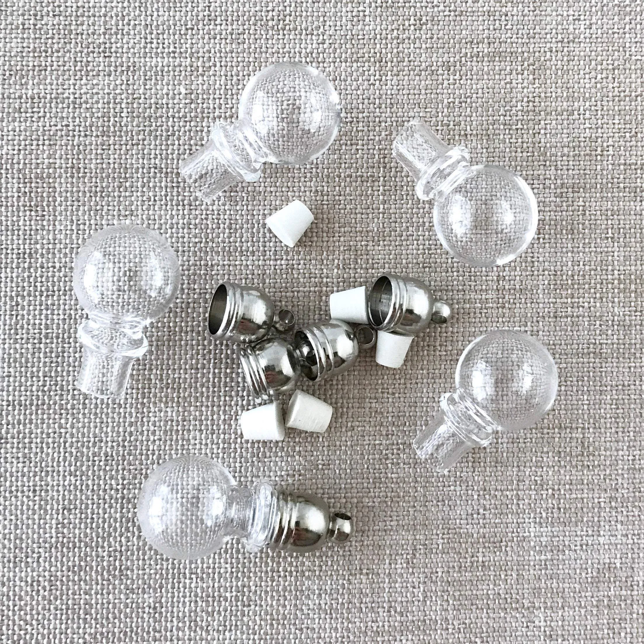 BUNDLE of Handblown Round Glass Bottles and Glue