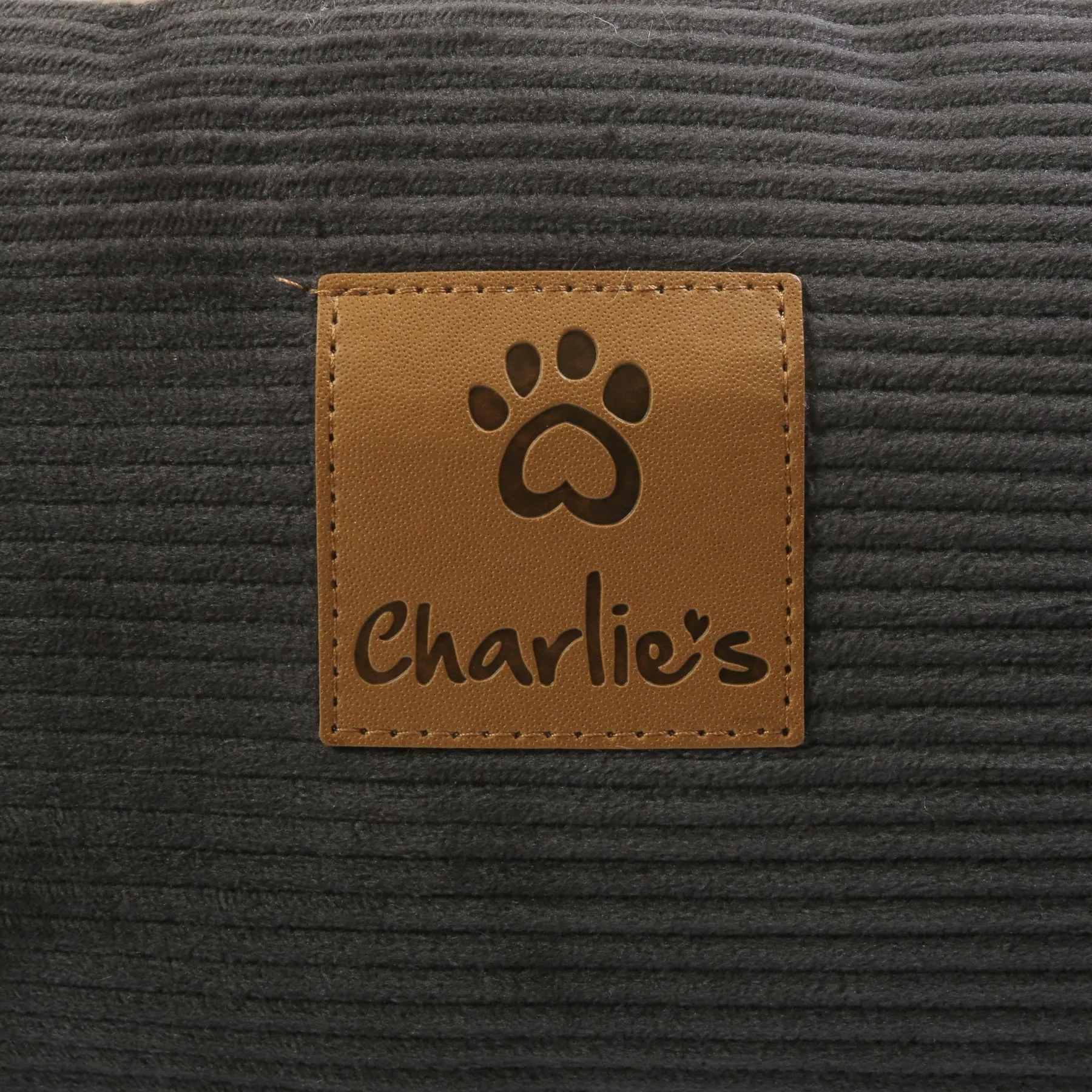 Charlie's Snookie Hooded Corduroy Calming Dog Bed Charcoal Small