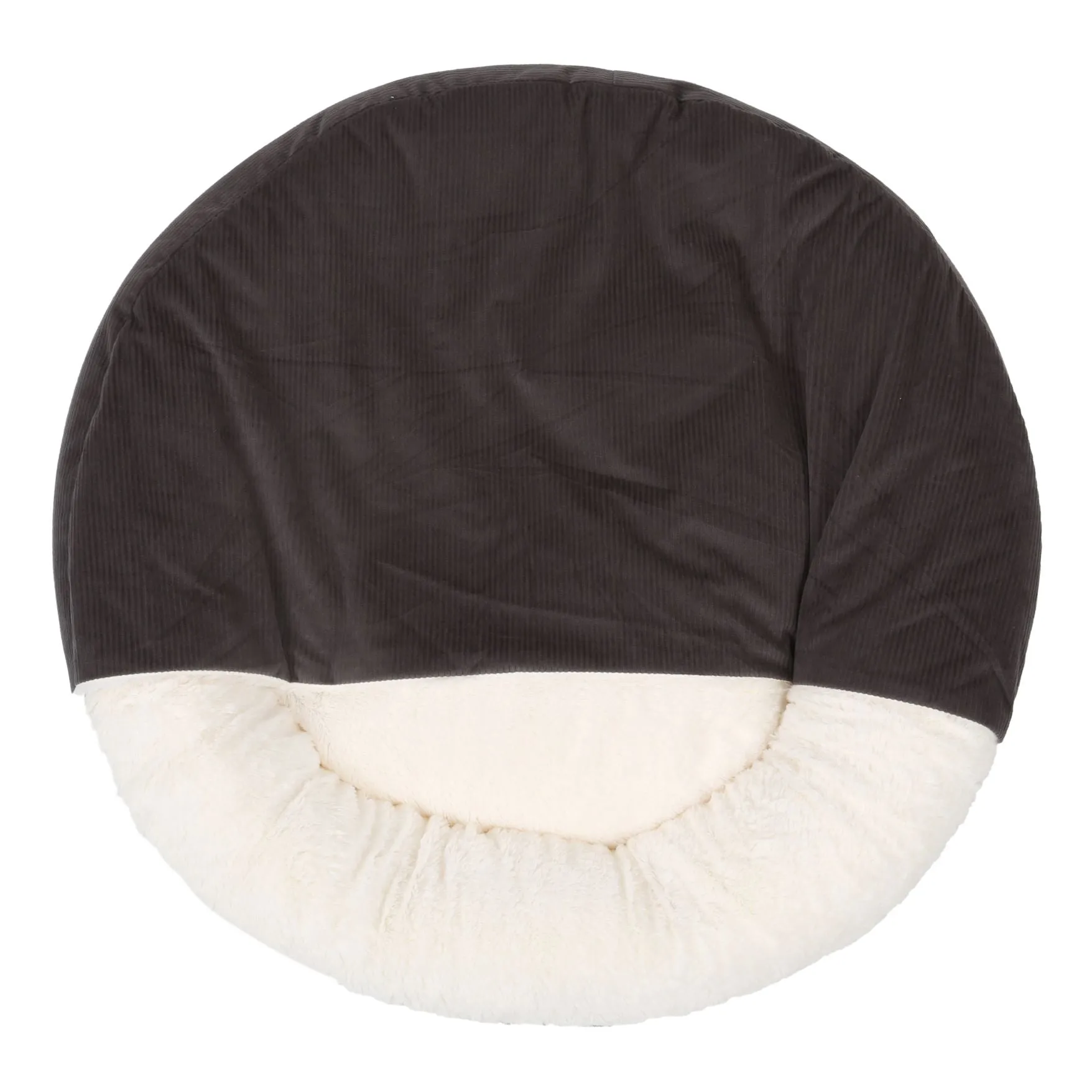 Charlie's Snookie Hooded Corduroy Calming Dog Bed Charcoal Small