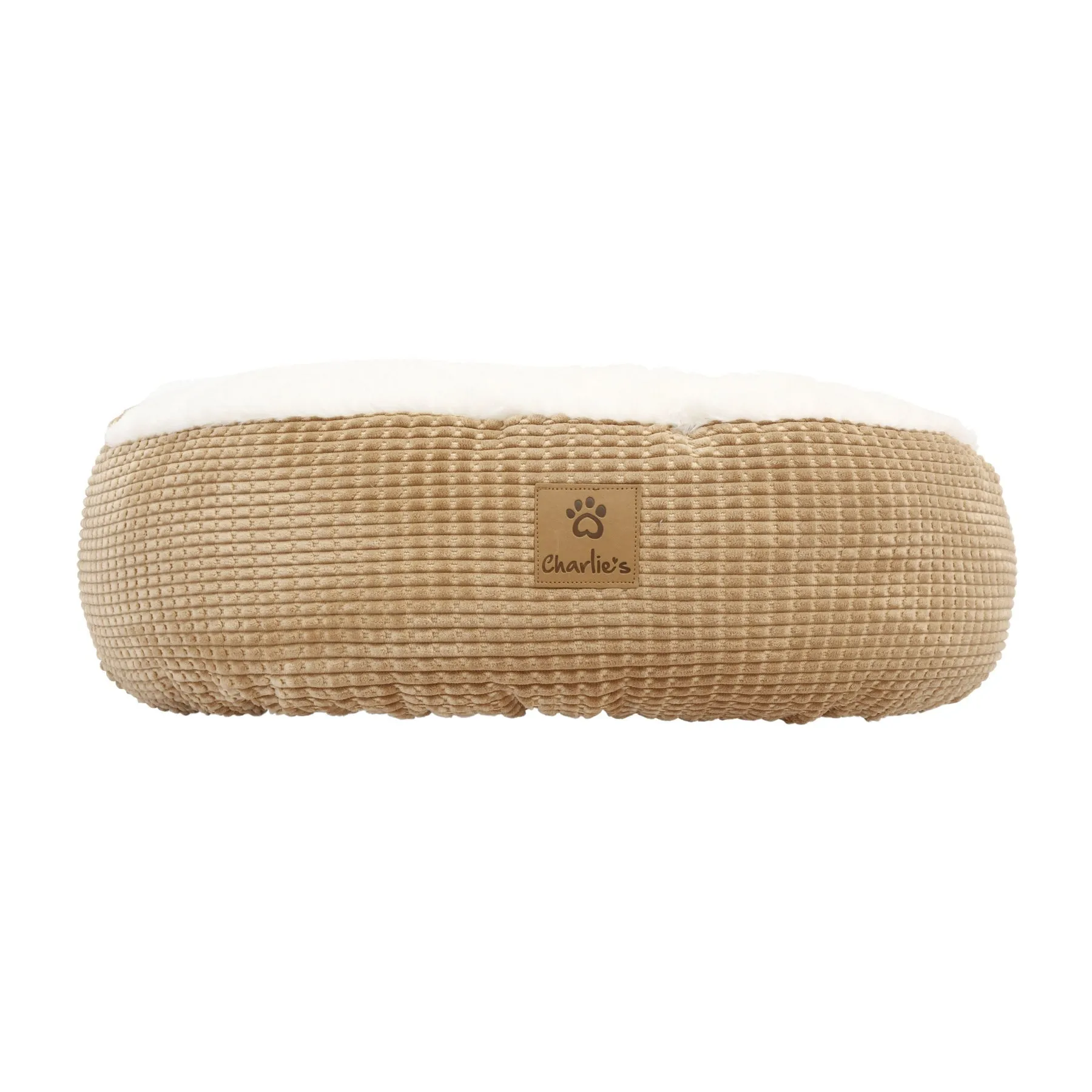 Charlie's Snookie Hooded Corduroy Calming Dog Bed Terracotta Medium