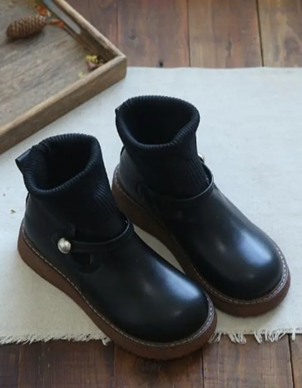 [Clearance] Round Head Handmade Retro Boots Winter (40)