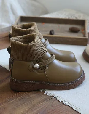 [Clearance] Round Head Handmade Retro Boots Winter (40)