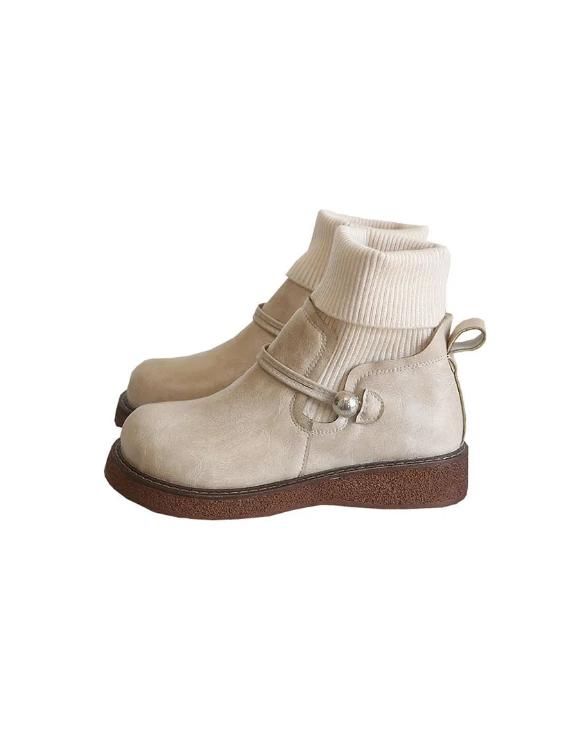 [Clearance] Round Head Handmade Retro Boots Winter (40)