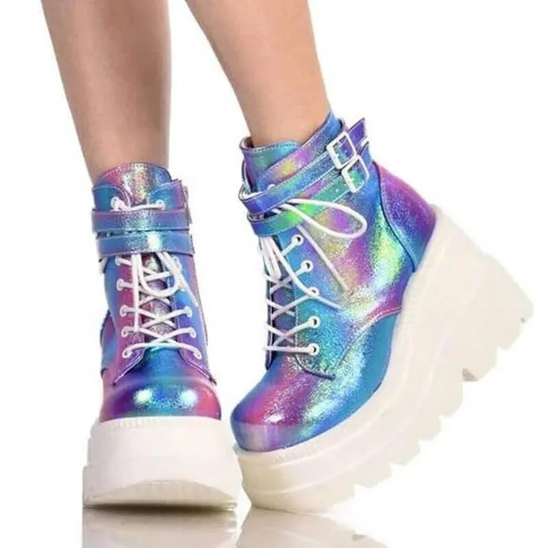 Cosmic Glitterbomb' Dazzle Glitter Platform Boots