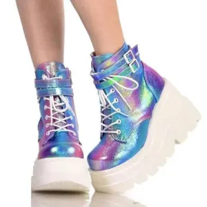 Cosmic Glitterbomb' Dazzle Glitter Platform Boots