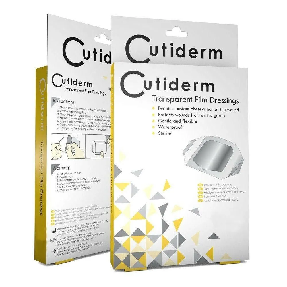 Cutiderm Transparent Film Dressings 60mm x 70mm x 10