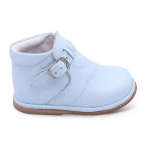 'Diego' Boys Pale Blue Leather Buckle Boots