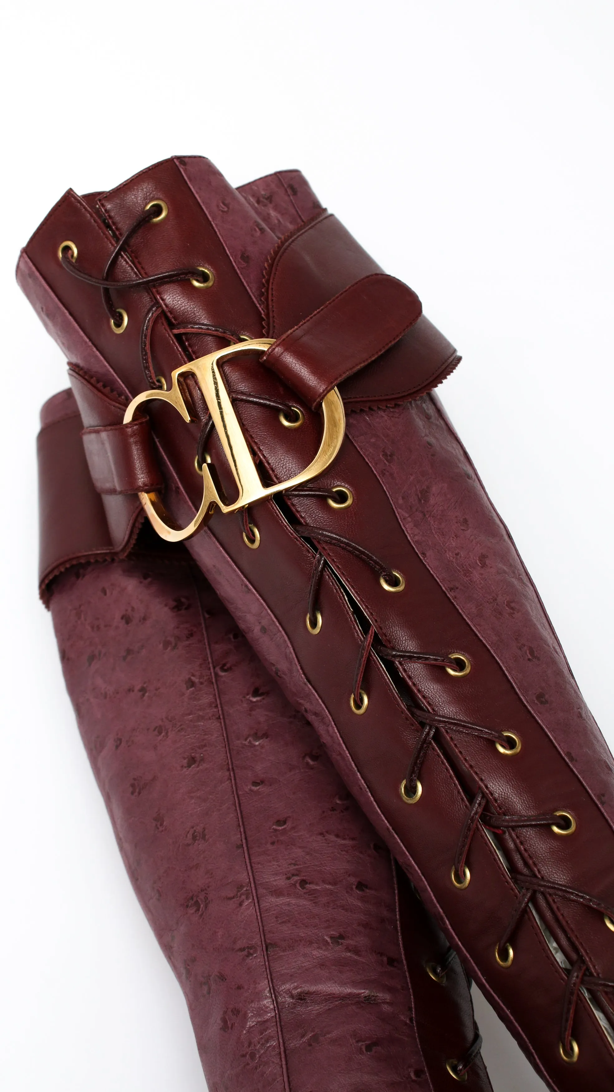 Dior Ostrich CD Logo Boots