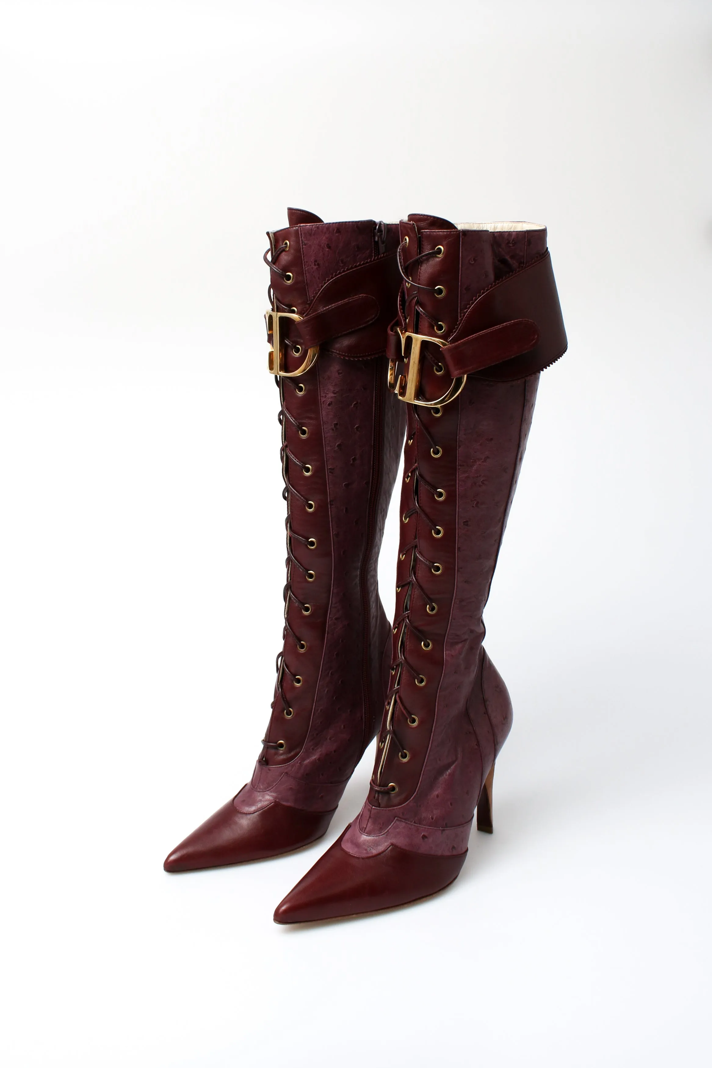 Dior Ostrich CD Logo Boots