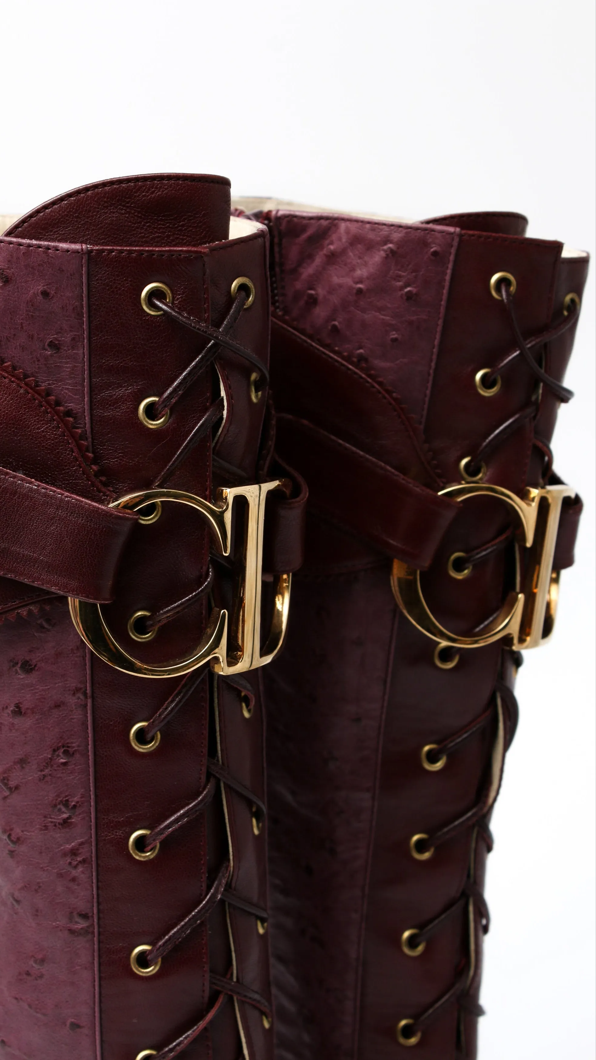 Dior Ostrich CD Logo Boots