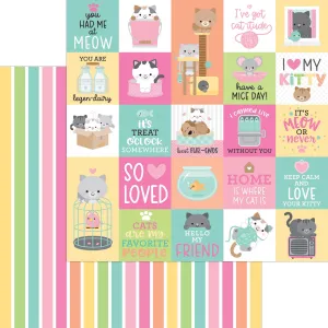Doodlebug - Pretty Kitty - 12x12 Single Sheets - Cat Nap / 7627