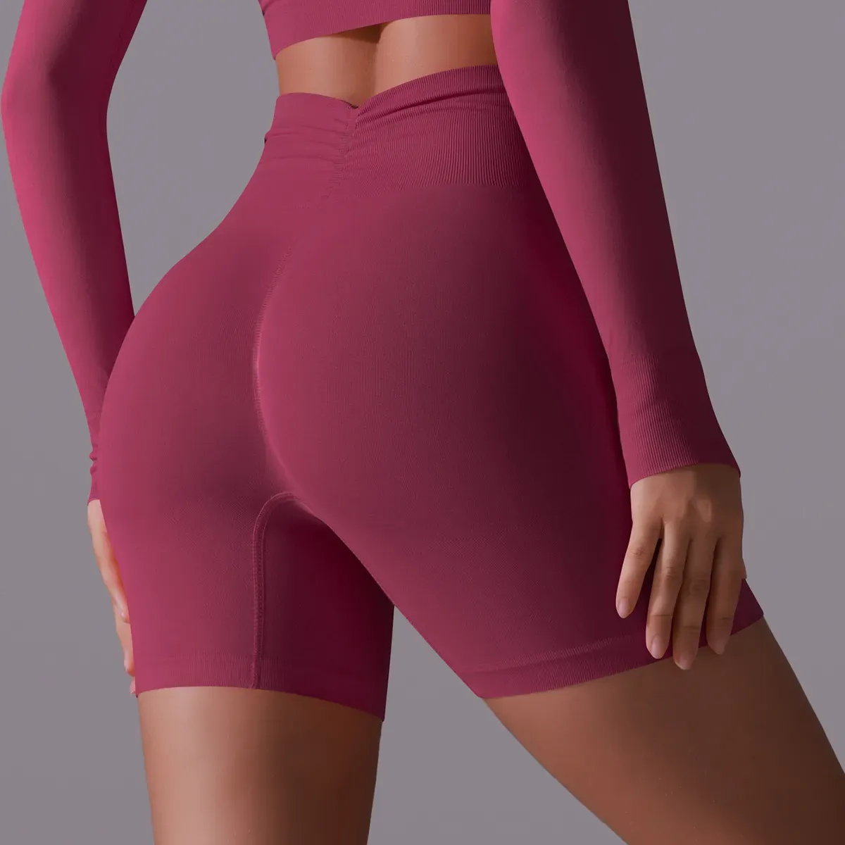 Echo High-Rise Seamless Ribbed Biker Shorts