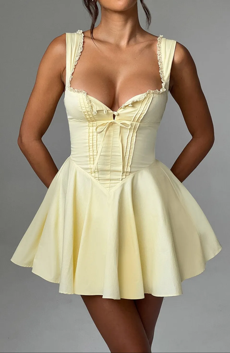 Emily Mini Dress-Lemon