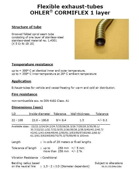 Exhaust tube 28mm