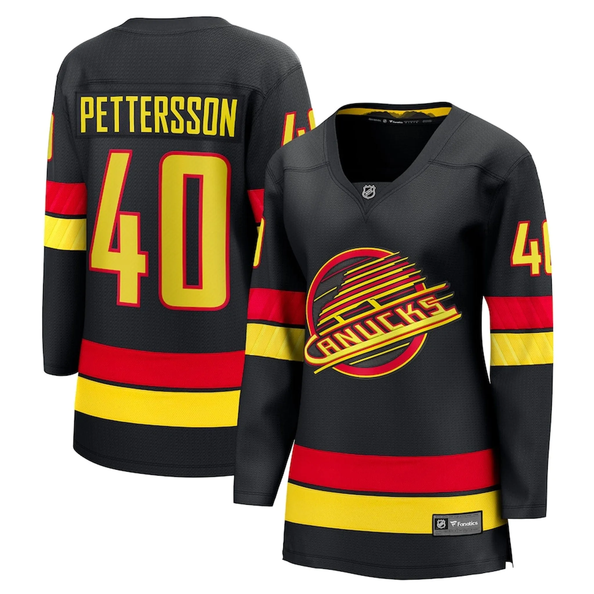 Fanatics Breakaway Womens Home Jersey - Vancouver Canucks Black Third Skate - Elias Pettersson