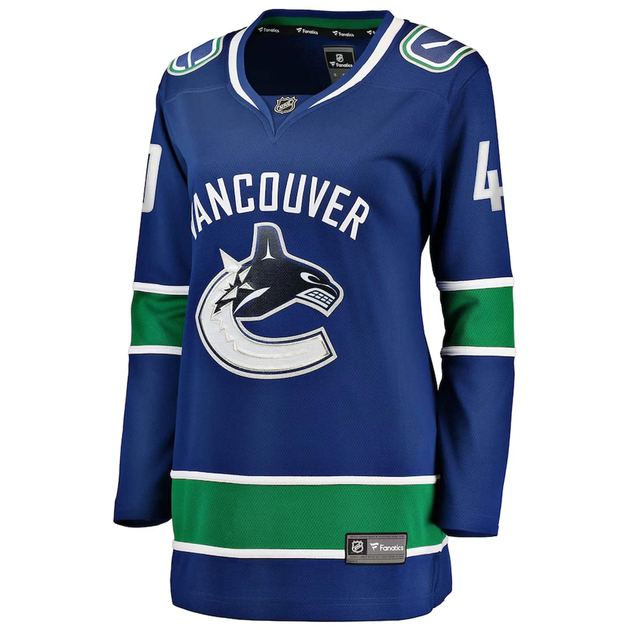 Fanatics Breakaway Womens Home Jersey - Vancouver Canucks Royal Orca - Elias Pettersson