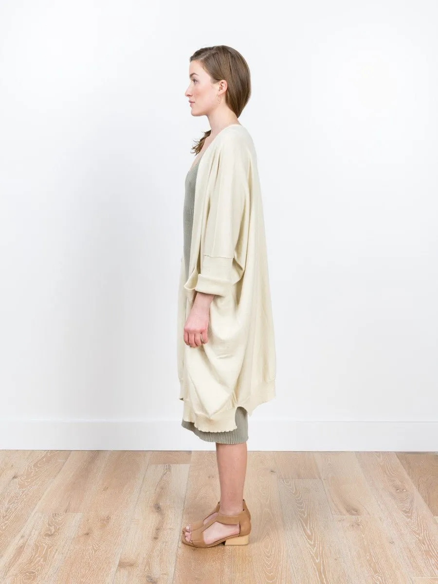 fine wide cardigan - ivory
